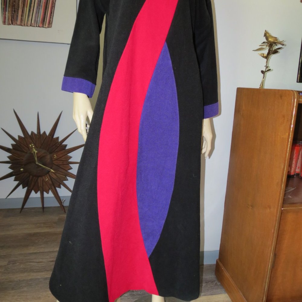 Vintage Vanity Fair Loungewear Velour Caftan House Dress Robe - Picture 4 of 8